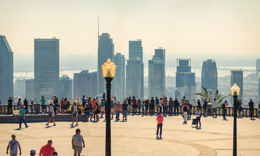 Parc du Mont Royal mit schönem Blick auf die Skyline.